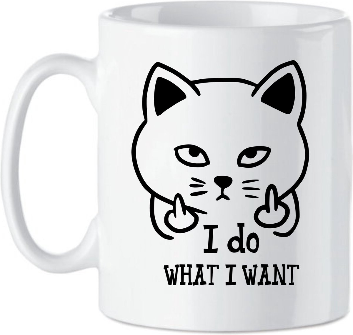 Koffie beker -thee mok Tekst I do what I want - grappige kat