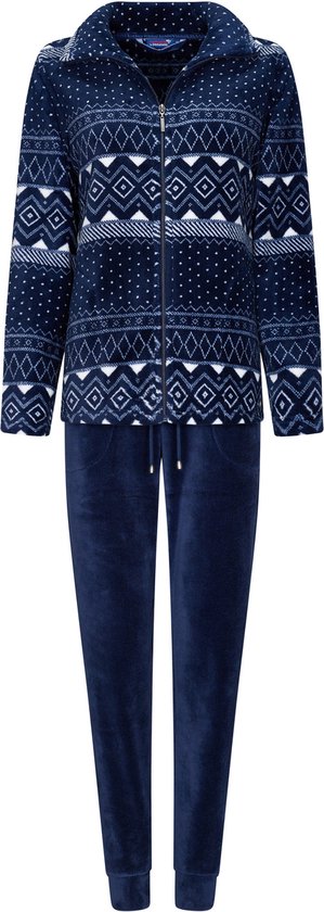 Rebelle - Dames Huispak Chrissy - Blauw - Fleece - Maat 40