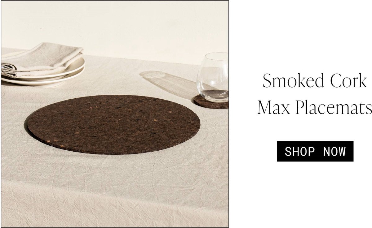 LIGA - Smoked Cork Placemat Ø 32 cm Set van 2 Stuks - Kurk - Zwart -