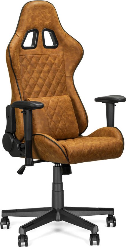 Ranqer Felix Office – Bureaustoel – Ergonomisch – Verstelbaar – PU Leer – Bruin / Tan