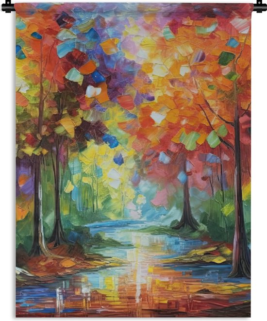Arsey Wandtapijt Bos Wanddoek Boom Wand Tapijt Tapisserie Mist Wandbehang Gras Natuur Landschap Wandtapijten Wanddoek Boho Decor Slaapkamer, Groen, Extra Groot 300x180cm