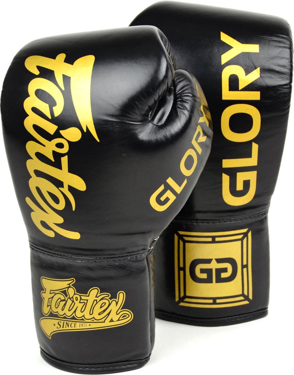 Fairtex (kick)bokshandschoenen met veters - Glory Limited Edition - bglg1 - zwart - 16oz