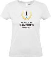 Dames T-shirt Heracles Kampioen 2023 | Heracles Almelo Supporter | Shirt Kampioen Almelo | Kampioensshirt 2022-2027 | Wit | maat XL