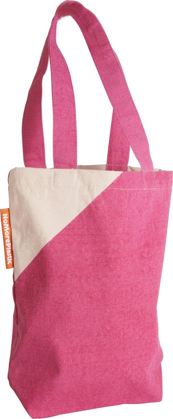 Tote Bag avec compartiment intérieur - Magenta - Durable - Fabriqué à partir de linge de lit recyclé