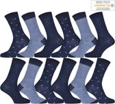 GIANVAGLIA Heren Sokken Print-Effen 12-pack - Maat 39-42
