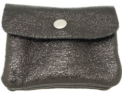 Bijoutheek Italiaanse leren dames metallic Portemonnee metallic Zwart