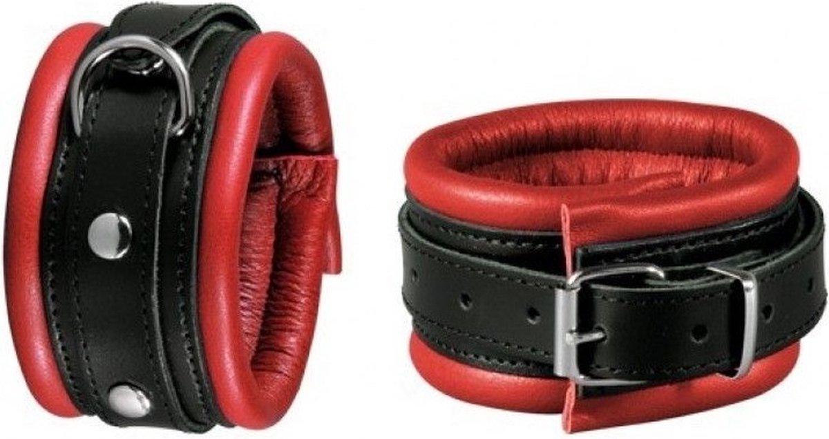 Goedkoopste Enkelboeien 5 cm breed - zwart/rood