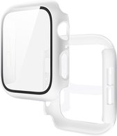 iWatch Case - Wit - Geschikt voor 45mm Apple Watch - HD High Sensitivity Screen Protector met TPU All Around Anti-Fall Bumper Beschermhoes Cover - Compatibel met Apple Watch 7/8/9 45mm