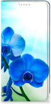 Stand Case met foto Google Pixel 7 Pro Telefoonhoesje Orchidee Blauw