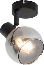 Plafondlamp Plafondspot Spotje - Plafoniere Zwart Smoke Glas Opbouwspot - Plafondlampen Plafondlamp Kinderkamer Slaapkamer Rookglas 1 Spot