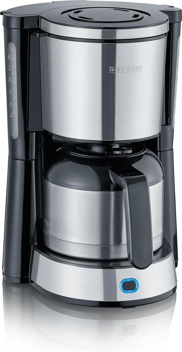 Severin KA 4847, Filterkoffiezetapparaat, 1 l, Gemalen koffie, 1000 W, Zwart, Roestvrijstaal