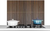 Spatscherm keuken 100x65 cm - Kookplaat achterwand Vintage - Hout - Design - Structuur - Muurbeschermer - Spatwand fornuis - Hoogwaardig aluminium