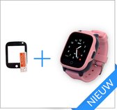 KUUS. W2 - GPS horloge kind, smartwatch voor kinderen met GPS tracker - Walkie Talkie functie - Roze - Combideal met Glazen Screenprotector en Simkaart met €15 beltegoed!