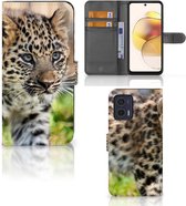 GSM Hoesje Motorola Moto G73 Beschermhoesje met foto Baby Luipaard