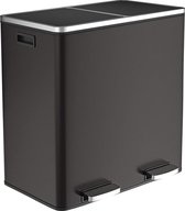 Bol.com Hoppa! RVS Afvalbak 60L - Zwart - RVS aanbieding