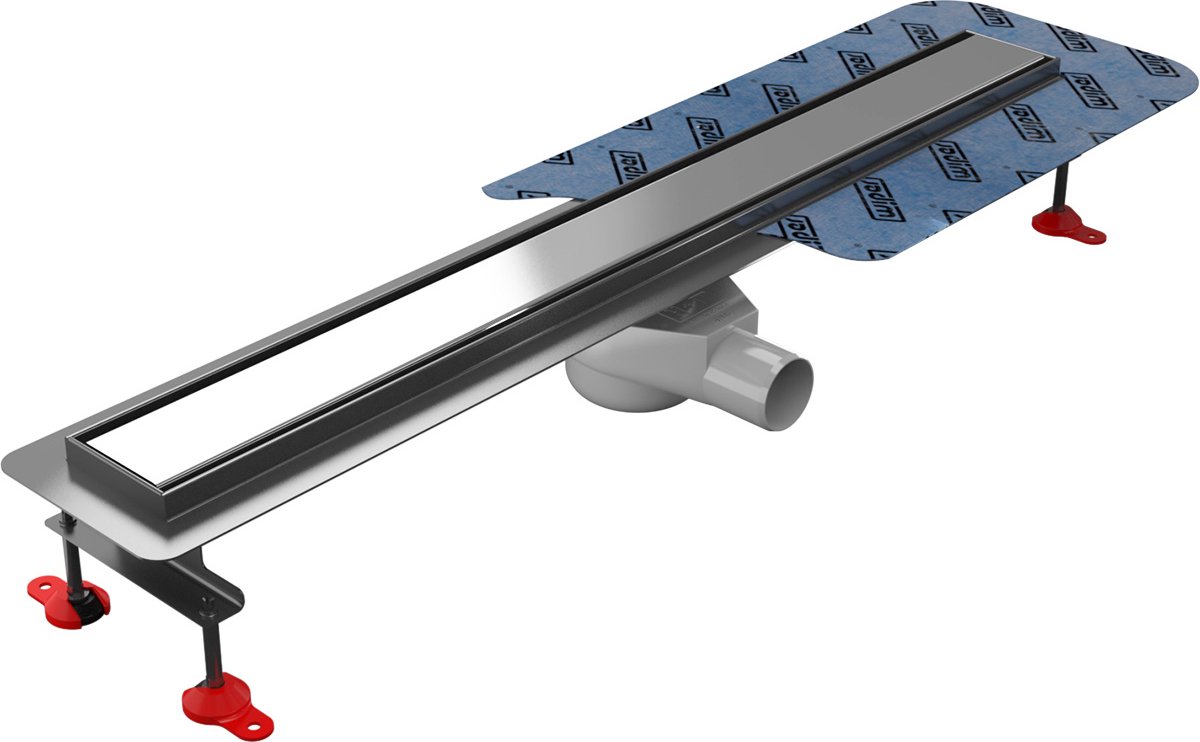 Douchegoot 120 cm roestvrij staal Wiper Premium Ponente, vloerafvoer voor douches, maten van 50 tot 120 extra vlakke afvoergoot Betegelbare doucheafvoer