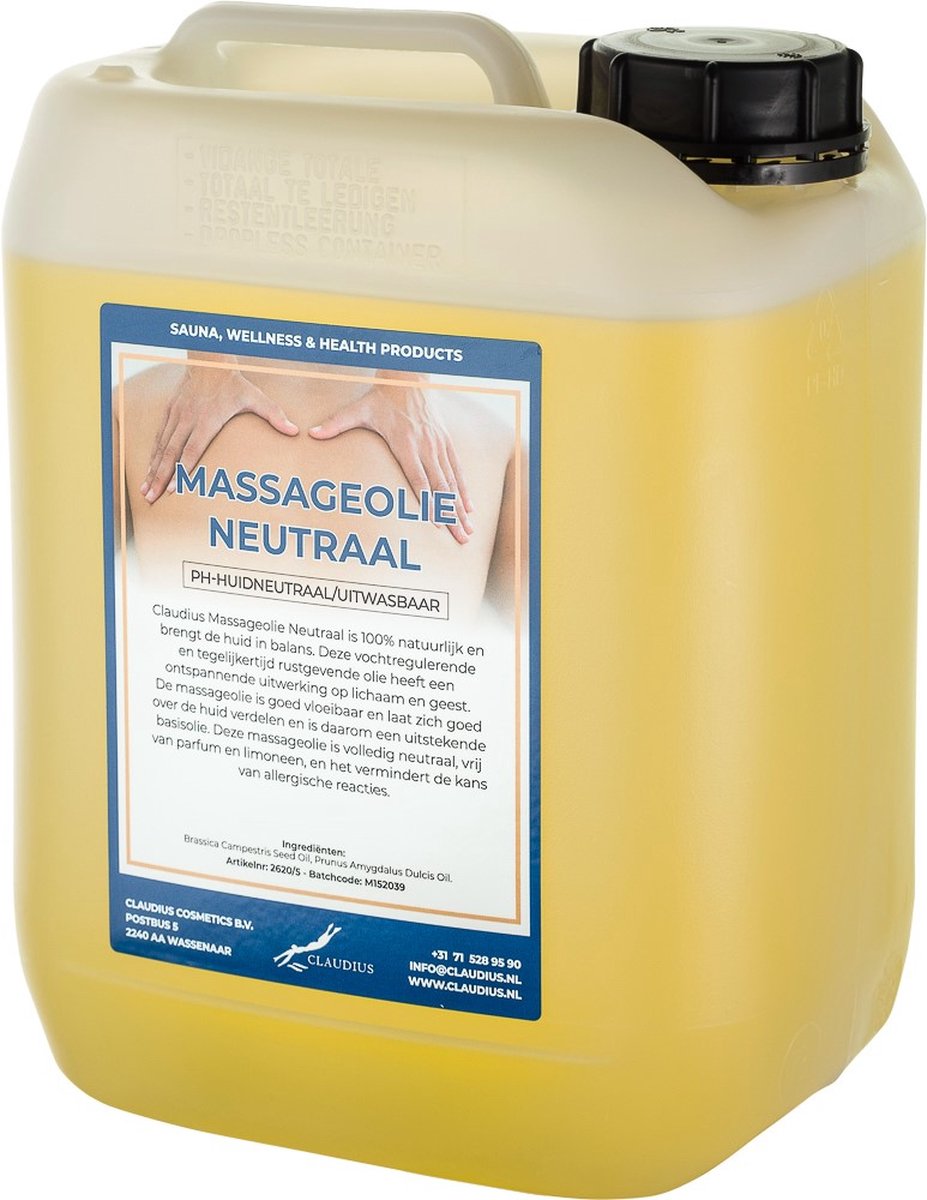 Goedkoopste Massageolie Neutraal 10 Liter - 100 natuurlijk - biologisch en koud geperst