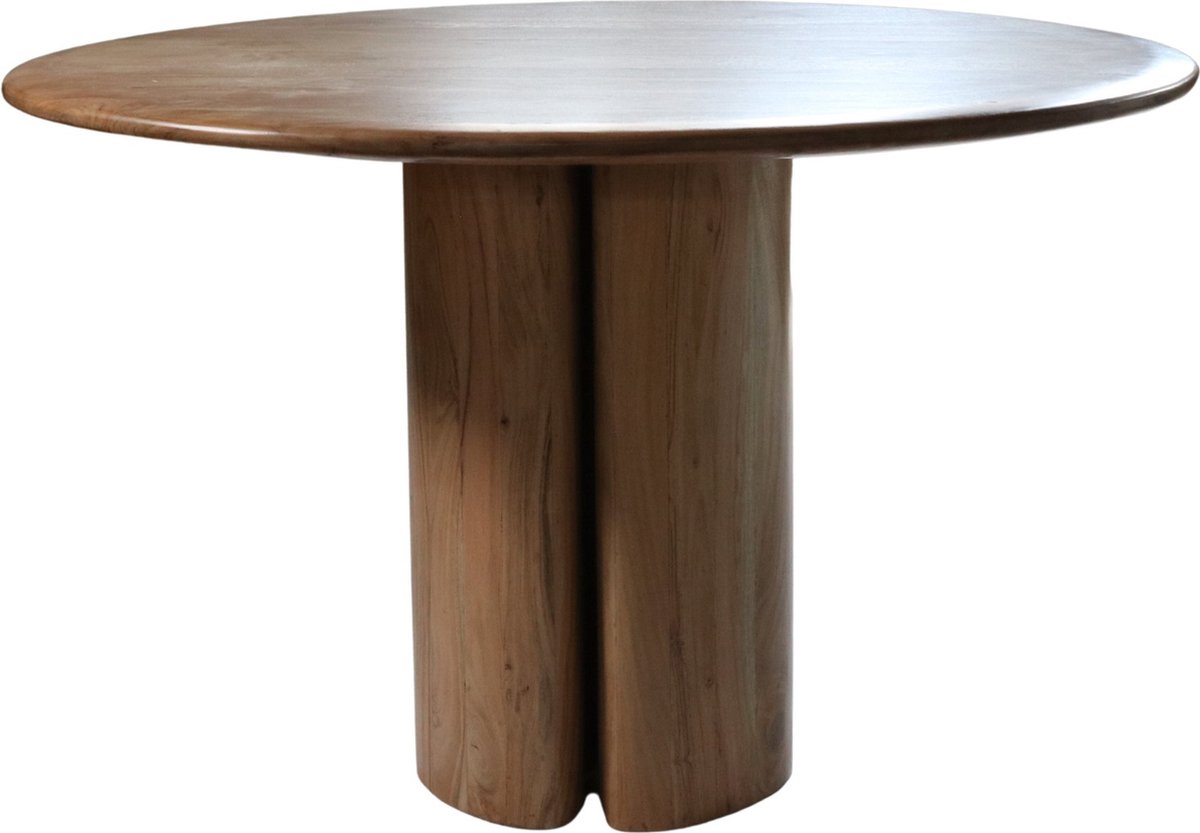 Giga Meubel Ronde Eettafel Tijn - Ø120x75cm - Naturel Acaciahout - 2-4 Personen