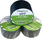 Megatape UT7 PVC tape 50mm x 33mtr. Zwart. + Kortpack pen (021.0735)