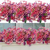 12 stuks kunstbloemen decoratie, 3 kleuren, UV-bestendige kunstbloemen buiten, struiken, planten, bloemenboeket, kunstbloemen voor bruiloft, huis, feest, festival, bloemstukken