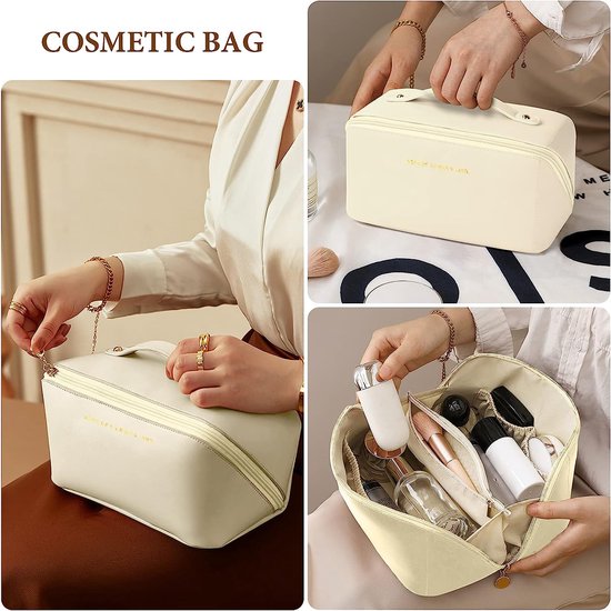 Grande capacité Voyage Cosmétique Sac Zipper Trousse de toilette  Imperméable à l'eau Sac à main portable Maquillage Sac de rangement