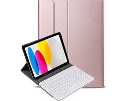 Hoesje - Geschikt voor Apple iPad A16/A18 (2022/2025/2026) - 10.9 & 11 inch (10e, 11e & 12e generatie) - Toetsenbord Case - Keyboard Book Cover - Hoes - Rosé goud