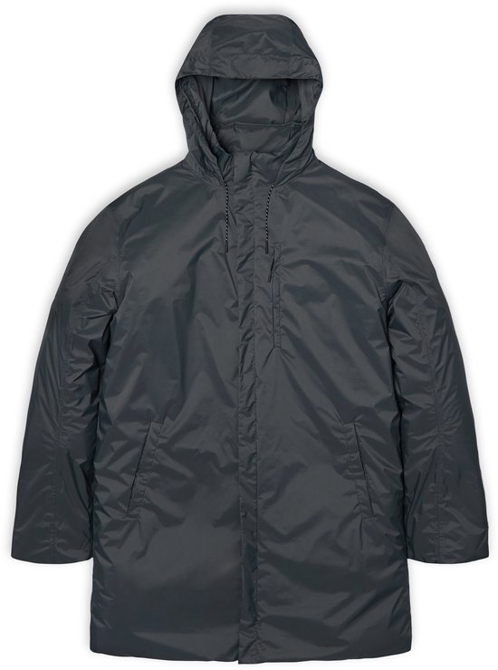 Regenjas - RAINS - Padded Nylon Coat Slate - Maat
