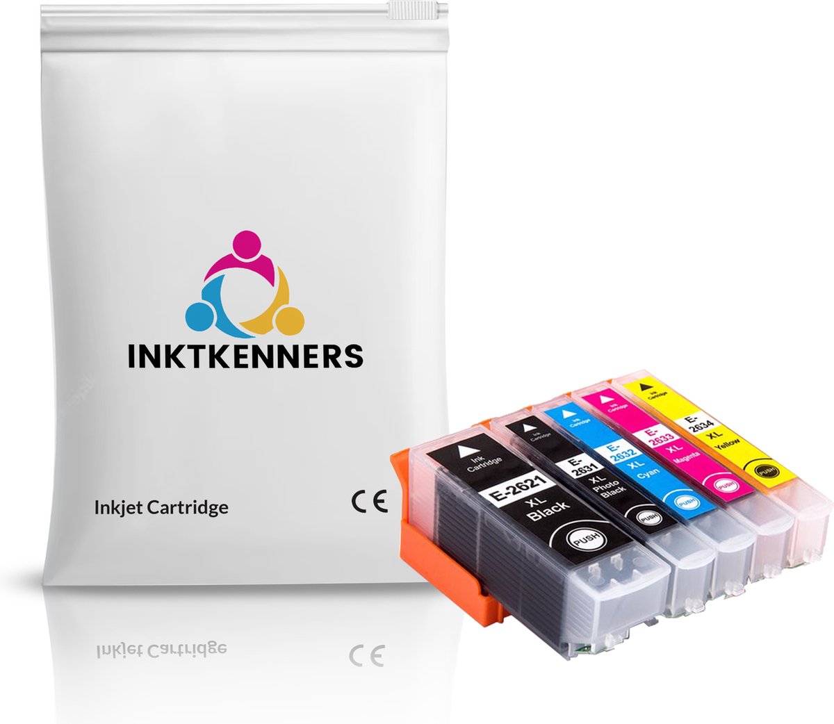 Inktcartridges Geschikt voor Epson 26 / 26XL | Multipack van 5 inktcartridges - Geschikt voor Epson Expression Premium XP510, XP520, XP600, XP605, XP610, XP615, XP620, XP625, XP700, XP710, XP720, XP800, XP810, XP820