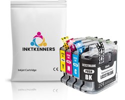 Inktkenners Inktcartridges Geschikt voor Brother LC225 / LC227 - Multipack van 4 cartridges Geschikt voor DCP-J4120DW - MFC-J4420DW - MFC-J4425DW - MFC-J4625DW