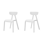 Simpletrade Kinderstoel - Stoelen - Set van 2 - Milieuvriendelijk - Wit - 36x58x40 cm