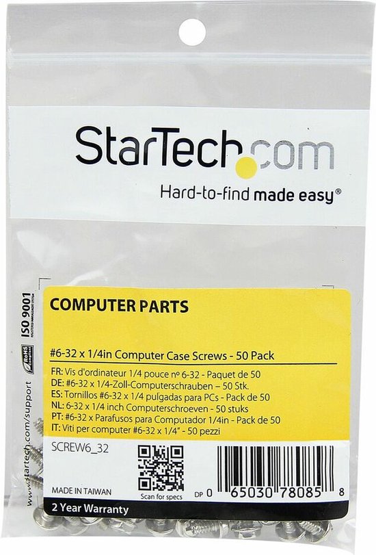 StarTech.com Vis de rechange pour ordinateur 6-32 x 1/4 po 50 pièces