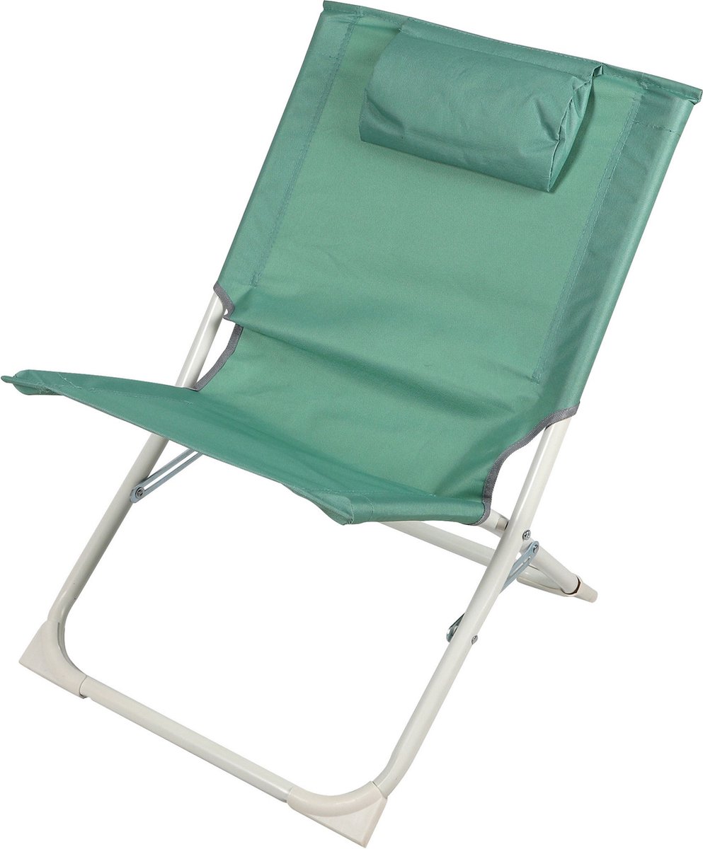 Sunnydays Havana camping/strand stoel - aluminium - inklapbaar - groen - L49 x B62 x H61 cm