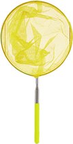 Ibergarden Schepnet/visnet/vlindernet - Uitschuifbaar - geel - van 38 cm tot 75 cm