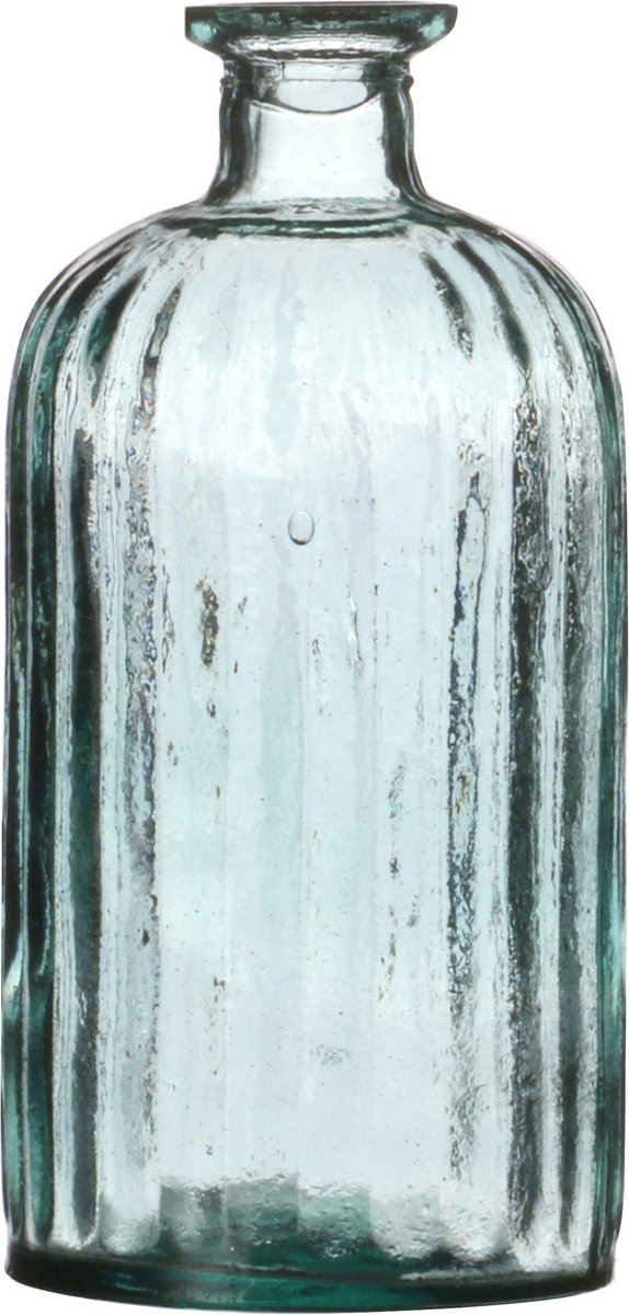 Natural Living Bloemenvaas Stripes - helder transparant - glas - 10 x 20 cm - Fles vazen