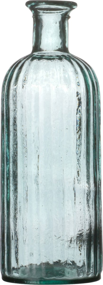 Natural Living Bloemenvaas Stripes - helder transparant - glas - 13 x 34 cm - Fles vazen