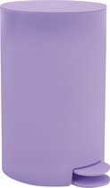 MSV Prullenbak/ poubelle à pédale - plastique - violet lilas - 3L - petit modèle - 15 x 27 cm - Salle de bain / WC