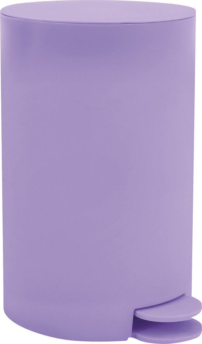 MSV Prullenbak/pedaalemmer - kunststof - lila paars - 3L - klein model - 15 x 27 cm - Badkamer/toilet