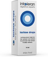 Intoleran Lactase Gouttes d'Enzymes Digestives - 14ml | Enzyme de lactase liquide pour la digestion du lactose en cas d'intolérance au lactose | Supprime le lactose dans les produits laitiers | Cuire et rôtir sans lactose | Végan