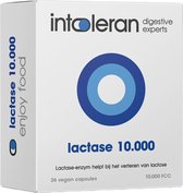 Intoleran Lactase 10.000 Spijsverteringsenzymen - 36 Capsules | Lactase enzym voor hulp bij Lactose vertering en Lactose-intolerantie | Directe werking | Hoog gedoseerd | Vegan Voedingssupplement