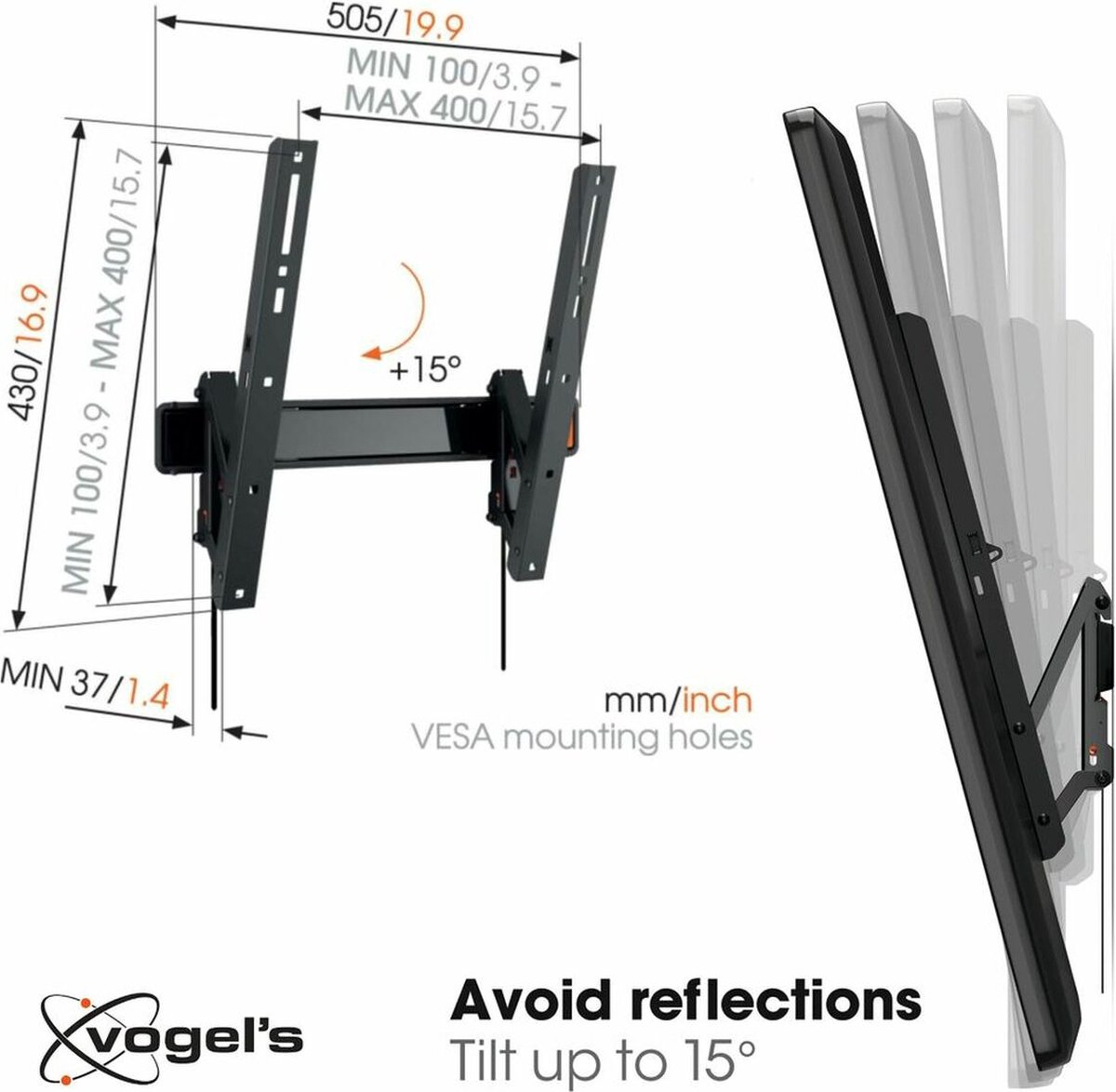 Vogels TVM 3215 Comfort tilt wall mount (max. VESA 200x200)