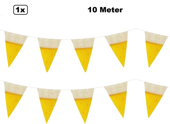 Vlaggenlijn bier 10 meter - Biertje - Festival thema feest party apres ski oktoberfest bierfeest
