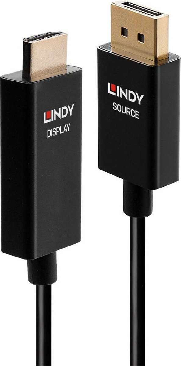 Lindy 40925 video kabel adapter 1 m DisplayPort HDMI Zwart