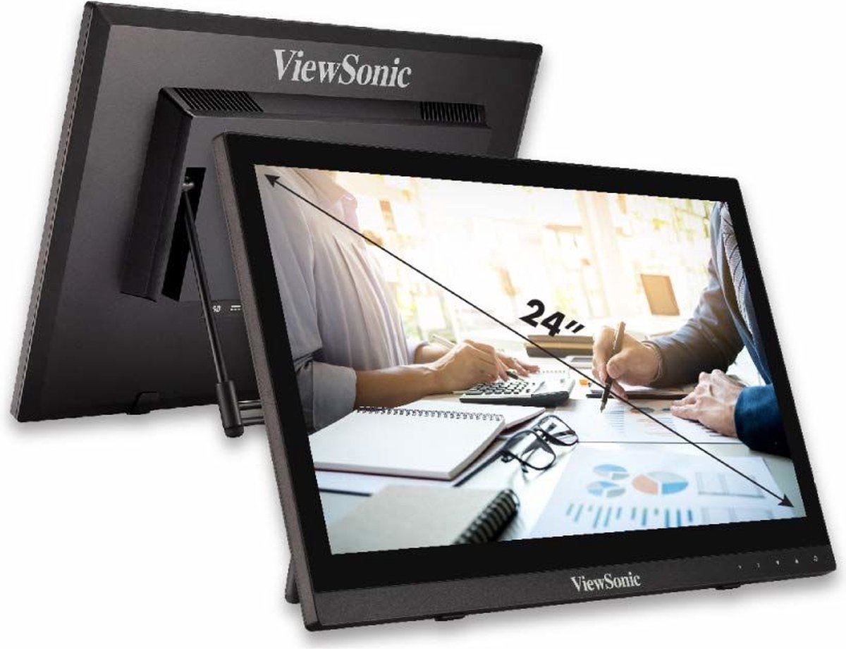 Viewsonic TD1630-3 Touchscreen monitor Energielabel B (A - G) 40.6 cm (16 inch) 1366 x 768 Pixel 16:9 12 ms HDMI, USB, VGA, Jackplug TN LCD