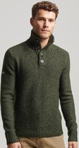 Pull Homme Superdry Chunky Button High Neck Jumper - Army Khaki - Taille S