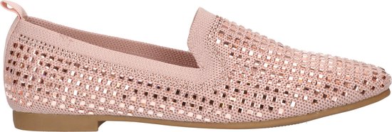 La Strada Knitted loafer roze met steentjes dames - maat 38