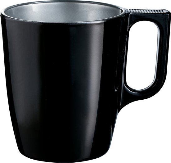 Koffiekopjes/bekers zwart 250 ml - Koffie/thee kopjes van keramiek