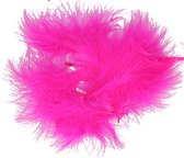 Hobby knutsel veren - 60x - fuchsia roze - 7 cm - sierveren - decoratie