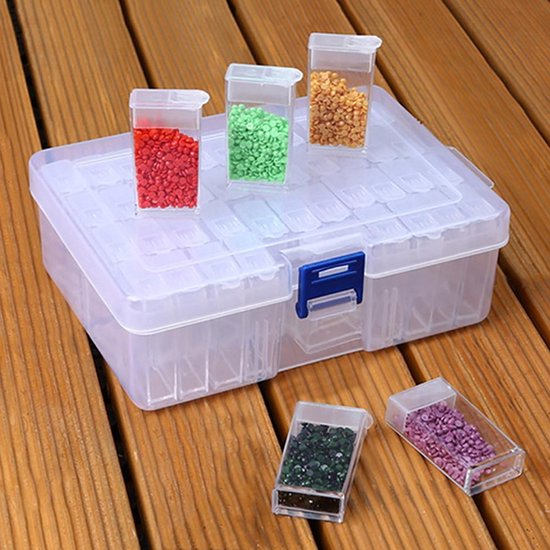Peinture au Diamond - Boîte de rangement - Rectangle Box Case - Avec 42 boîtes Tic Tac