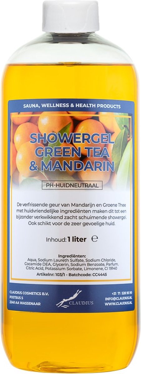 Goedkoopste Claudius Douchegel Green Tea & Mandarin 1 liter - Showergel