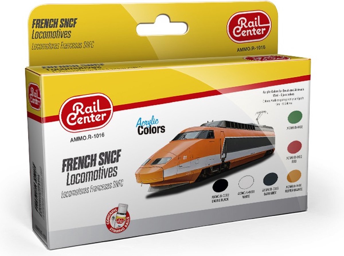 AMMO by Mig Jimenez Hobbyverf Acrylverf - MIG R1016 French SNCF Locomotives - Acryl Set Verf set - 6x 15 ml